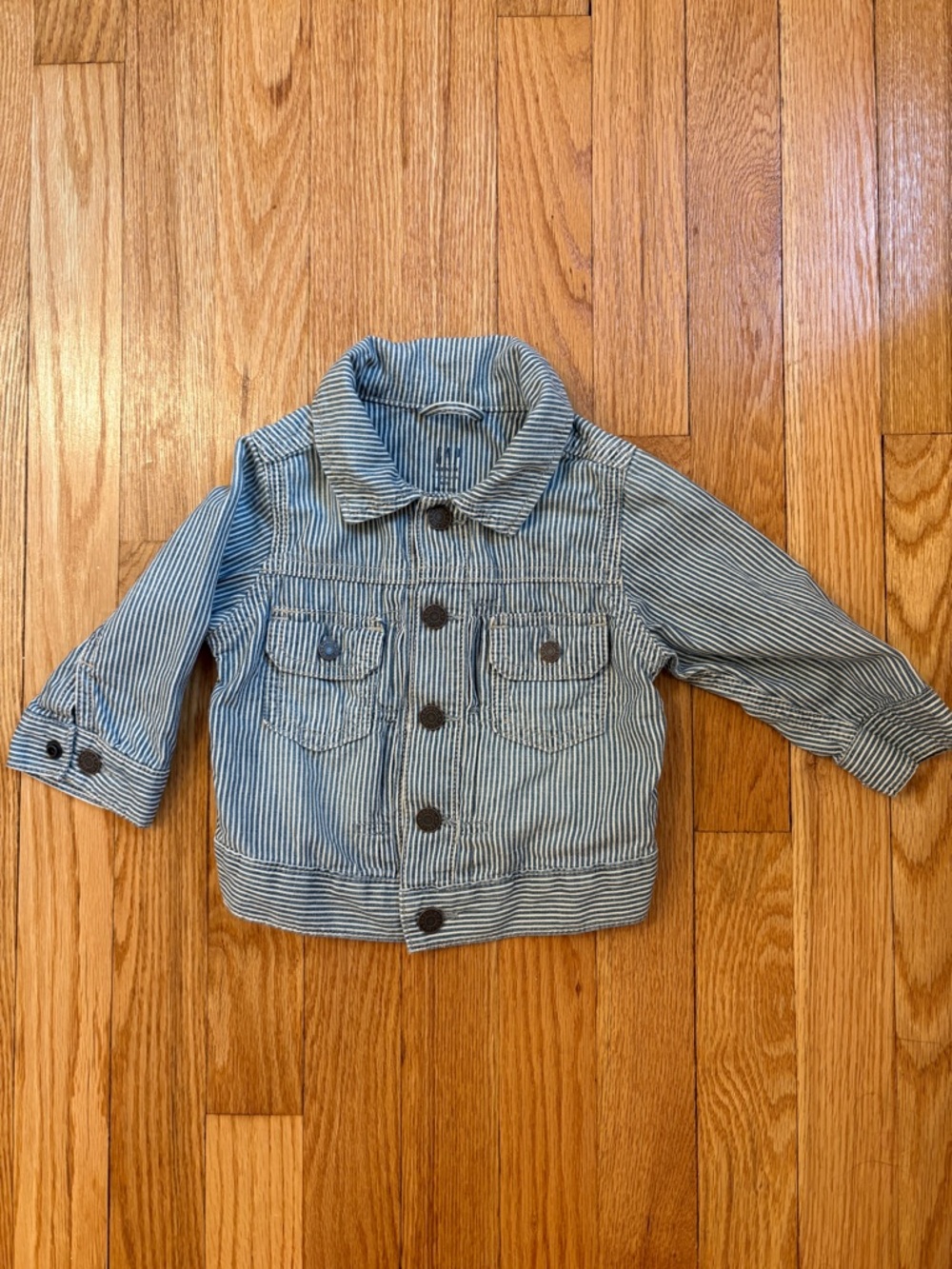 Baby Gap railroad stripe jean jacket 6-12mo